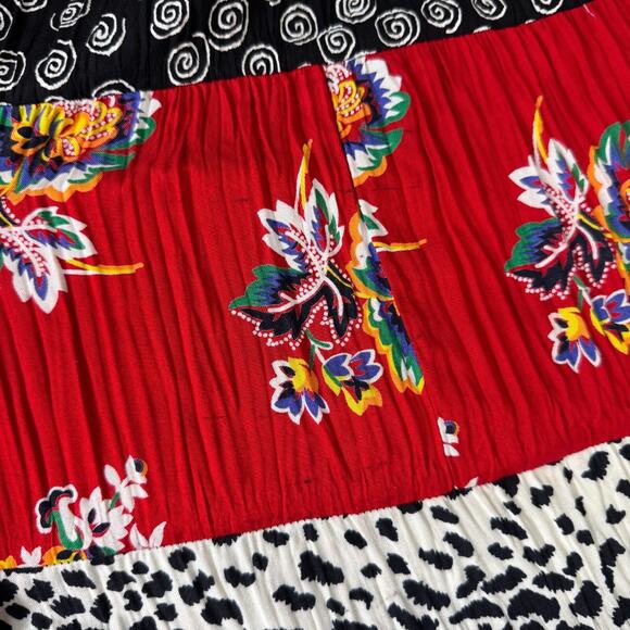 Vintage Lucia Lukken Skirt Womens Mix Floral Spotted Tiered Boho Maxi Flowy 90s - Picture 9 of 12
